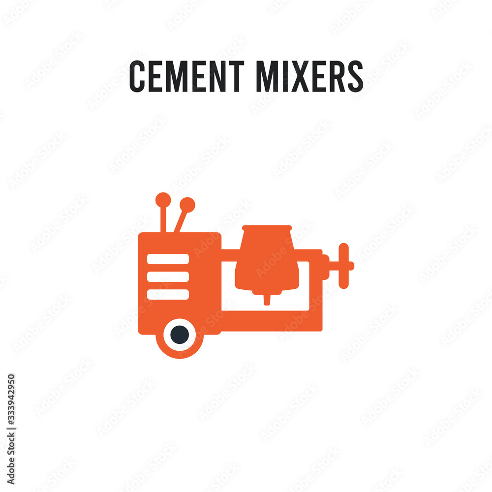 cement mixers vector icon on white background. Red and black colored cement mixers icon. Simple element illustration sign symbol EPS