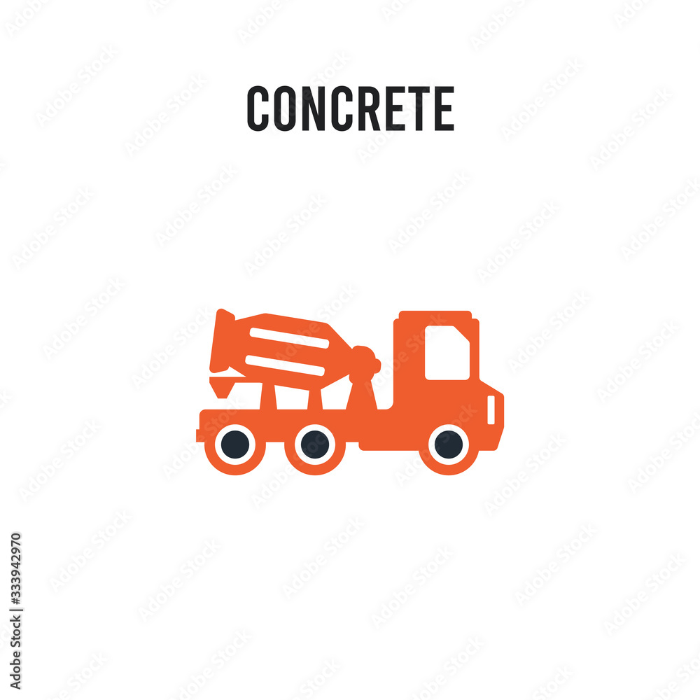 Concrete vector icon on white background. Red and black colored Concrete icon. Simple element illustration sign symbol EPS Concrete vector icon on white background. Red and black colored Concrete icon. Simple element illustration sign symbol EPS