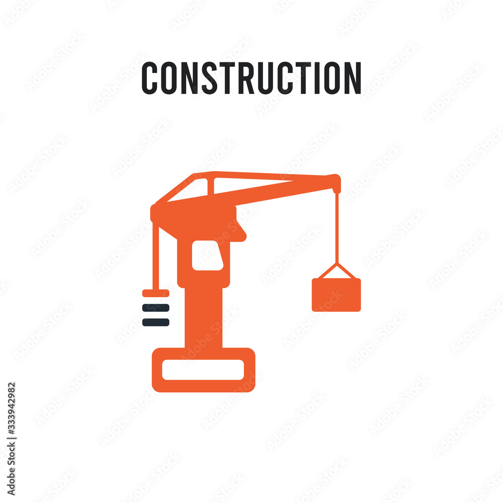 Construction vector icon on white background. Red and black colored Construction icon. Simple element illustration sign symbol EPS Construction vector icon on white background. Red and black colored Construction icon. Simple element illustration sign symbol EPS