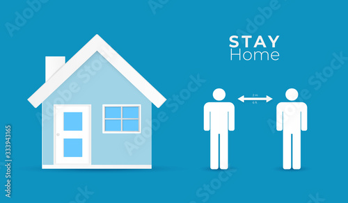 Social distancing and stay home. public society people avoid spreading corona virus. vector illustration.