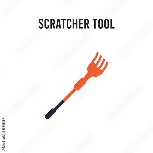 Scratcher tool vector icon on white background. Red and black colored Scratcher tool icon. Simple element illustration sign symbol EPS