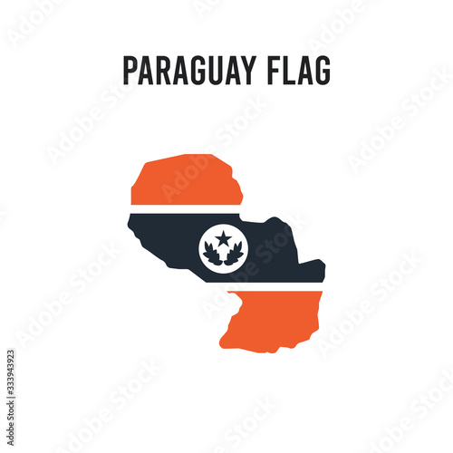 Paraguay flag vector icon on white background. Red and black colored Paraguay flag icon. Simple element illustration sign symbol EPS
