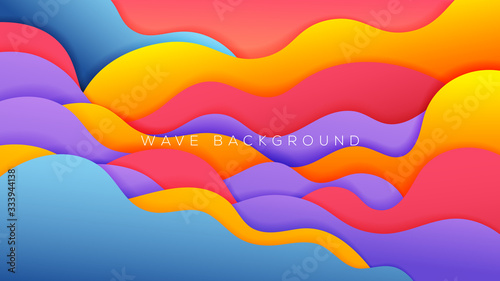 Colorfull wavy background overlaping layer background. Eps 10