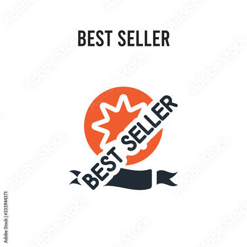 Best seller vector icon on white background. Red and black colored Best seller icon. Simple element illustration sign symbol EPS