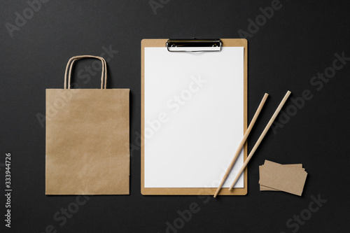 recycled paper corporate identity mockup of an Asian restaurant
