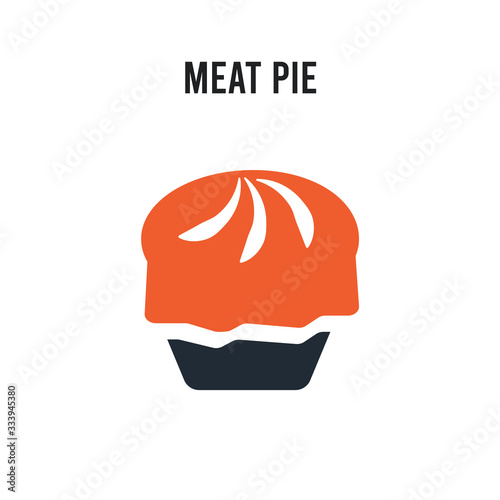 Meat pie vector icon on white background. Red and black colored Meat pie icon. Simple element illustration sign symbol EPS