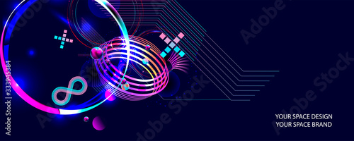 Multicolored space bubbles 3d cluster your space design shades. Your space brand decorative balls abstract vector illustration pearls new trendy