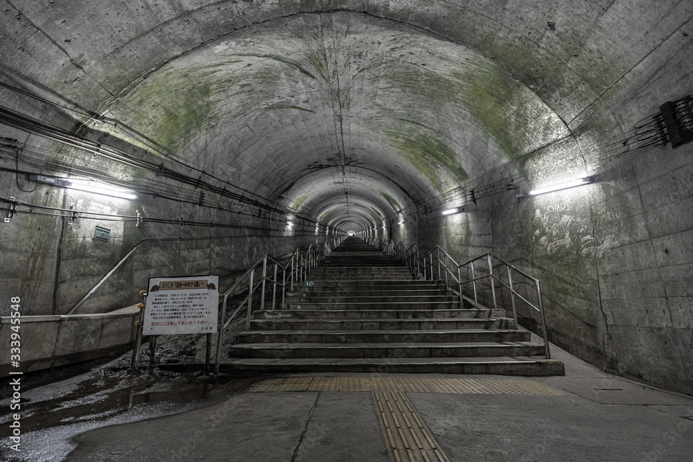 地下トンネルから見た長い階段 土合駅 Stock Photo Adobe Stock