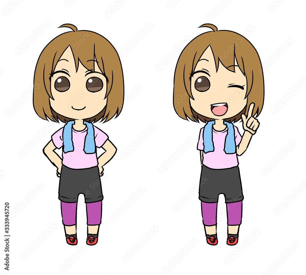スポーツルックの女性 スポーツルックの女性