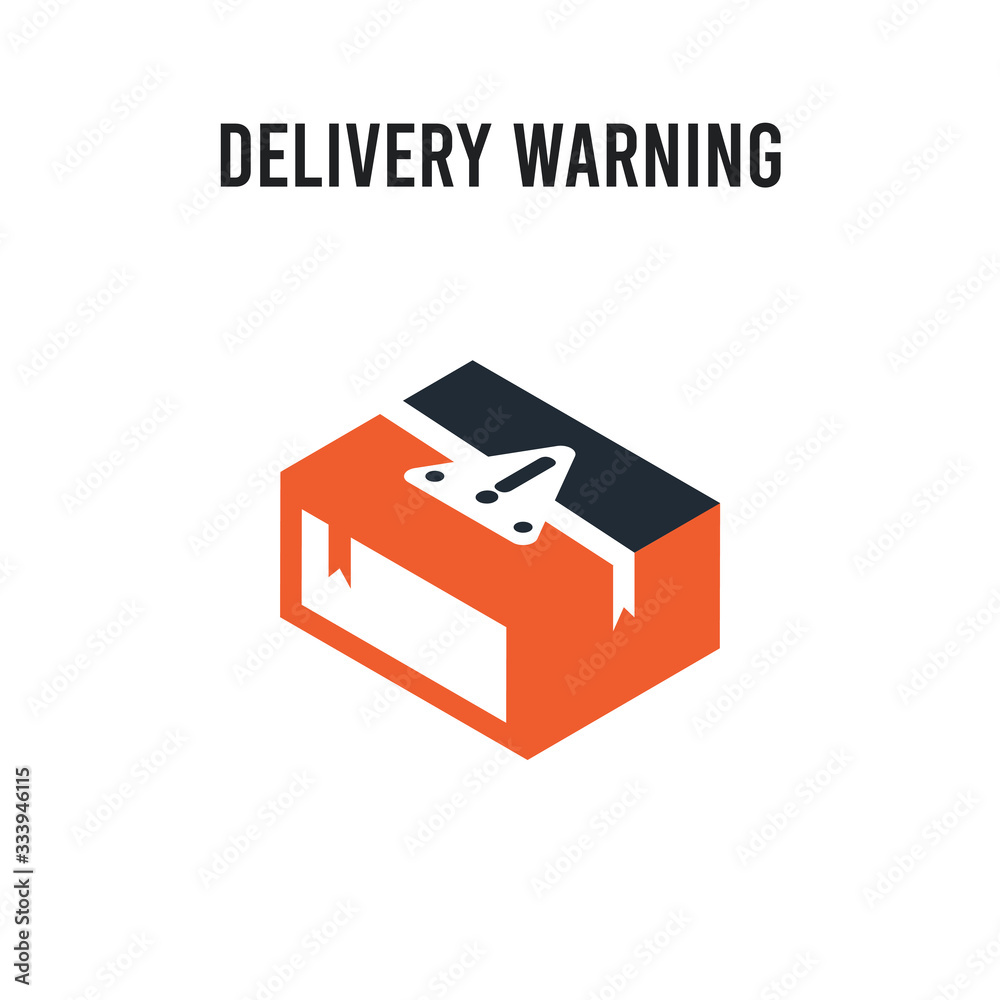 Delivery warning vector icon on white background. Red and black colored Delivery warning icon. Simple element illustration sign symbol EPS Delivery warning vector icon on white background. Red and black colored Delivery warning icon. Simple element illustration sign symbol EPS