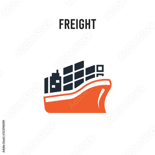 Freight vector icon on white background. Red and black colored Freight icon. Simple element illustration sign symbol EPS