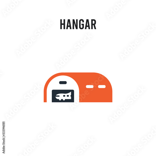 Hangar vector icon on white background. Red and black colored Hangar icon. Simple element illustration sign symbol EPS