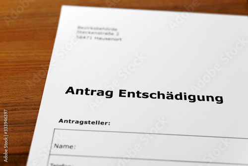 Antrag Entschâ€°digung