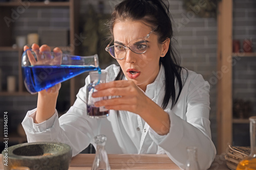 Crazy alchemist working in ...