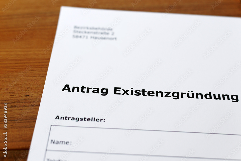 Antrag Existenzgründung Antrag Existenzgründung