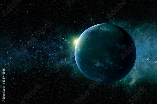 Exoplanet in deep space.Elements of this image were furnished by NASA.