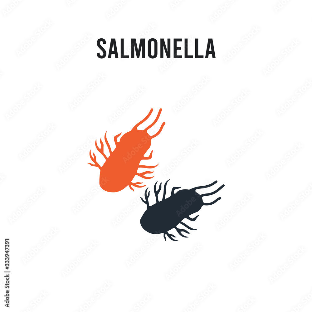 Obraz premium Salmonella vector icon on white background. Red and black colored Salmonella icon. Simple element illustration sign symbol EPS