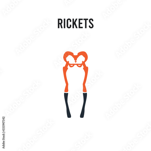 Rickets vector icon on white background. Red and black colored Rickets icon. Simple element illustration sign symbol EPS