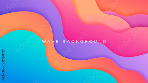 Colorfull wavy background overlaping layer background. Eps 10