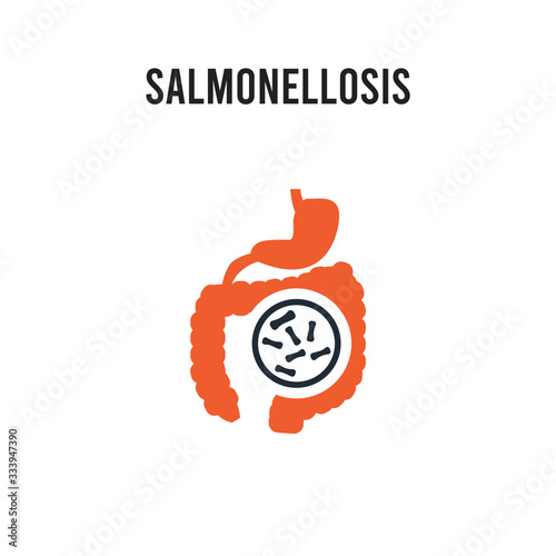 Salmonellosis vector icon on white background. Red and black colored Salmonellosis icon. Simple element illustration sign symbol EPS