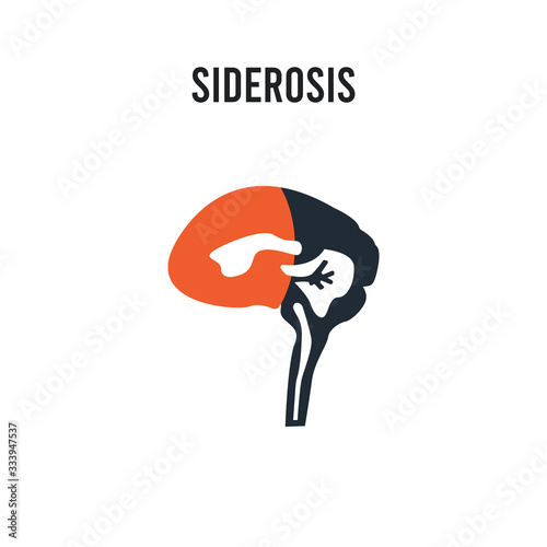 Siderosis vector icon on white background. Red and black colored Siderosis icon. Simple element illustration sign symbol EPS