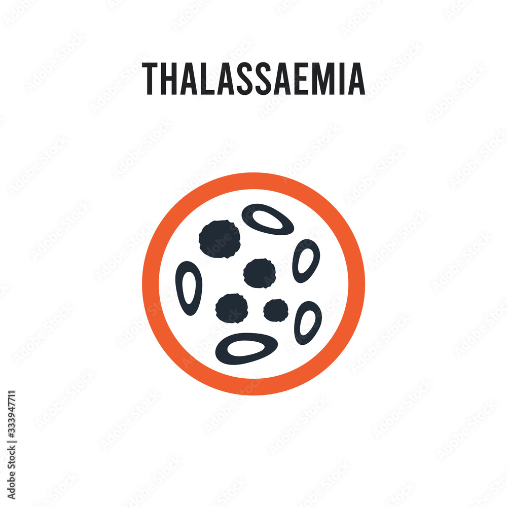 Thalassaemia vector icon on white background. Red and black colored Thalassaemia icon. Simple element illustration sign symbol EPS