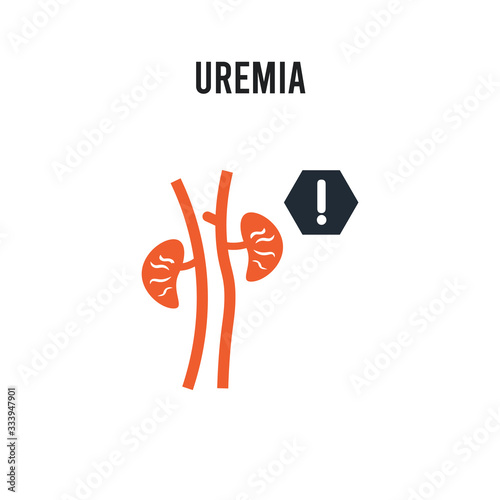 Uremia vector icon on white background. Red and black colored Uremia icon. Simple element illustration sign symbol EPS
