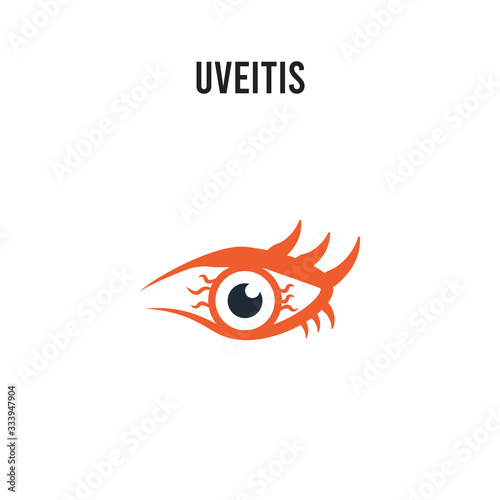 Uveitis vector icon on white background. Red and black colored Uveitis icon. Simple element illustration sign symbol EPS