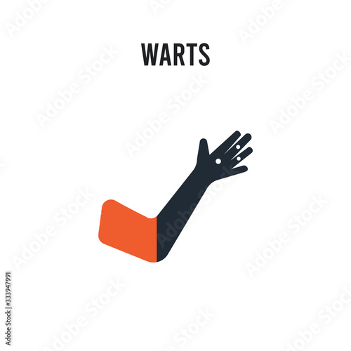 Warts vector icon on white background. Red and black colored Warts icon. Simple element illustration sign symbol EPS