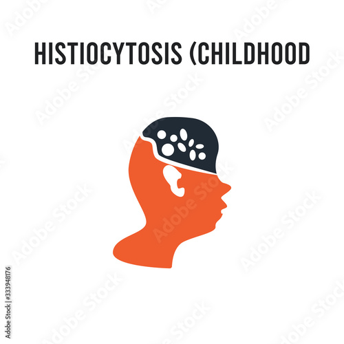 Histiocytosis (Childhood Cancer) vector icon on white background. Red and black colored Histiocytosis (Childhood Cancer) icon. Simple element illustration sign symbol EPS