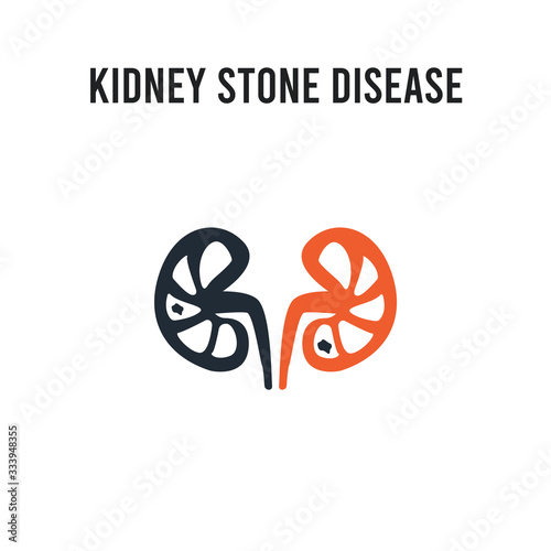 Kidney stone disease vector icon on white background. Red and black colored Kidney stone disease icon. Simple element illustration sign symbol EPS photo