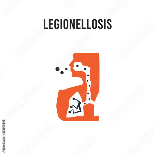 Legionellosis vector icon on white background. Red and black colored Legionellosis icon. Simple element illustration sign symbol EPS