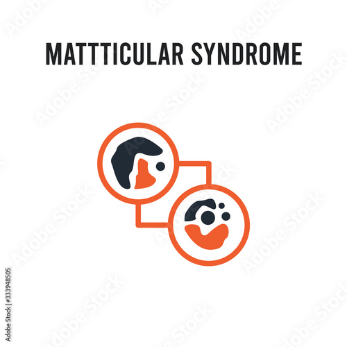 Mattticular syndrome vector icon on white background. Red and black colored Mattticular syndrome icon. Simple element illustration sign symbol EPS