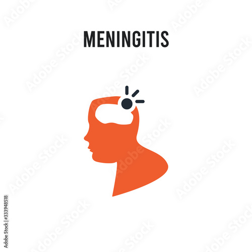 Meningitis vector icon on white background. Red and black colored Meningitis icon. Simple element illustration sign symbol EPS
