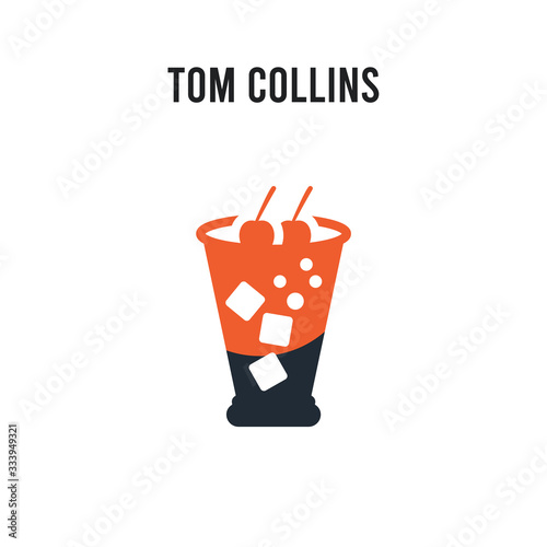 Tom Collins vector icon on white background. Red and black colored Tom Collins icon. Simple element illustration sign symbol EPS