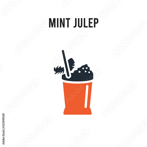 Mint Julep vector icon on white background. Red and black colored Mint Julep icon. Simple element illustration sign symbol EPS