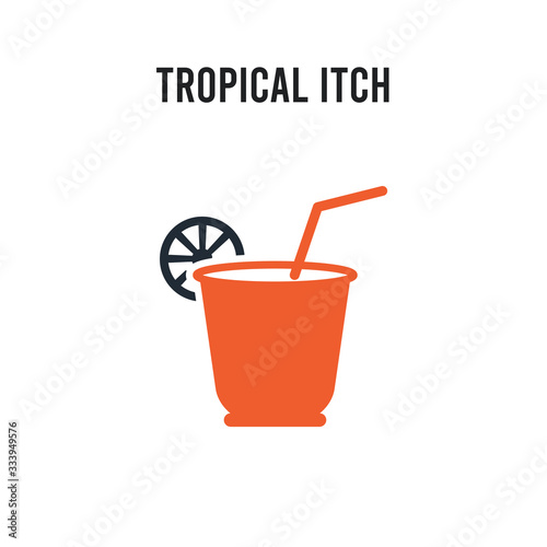 Tropical Itch vector icon on white background. Red and black colored Tropical Itch icon. Simple element illustration sign symbol EPS