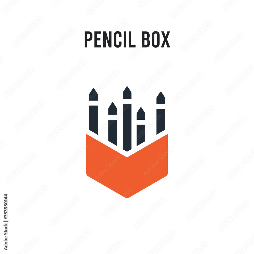 Pencil box vector icon on white background. Red and black colored Pencil box icon. Simple element illustration sign symbol EPS Pencil box vector icon on white background. Red and black colored Pencil box icon. Simple element illustration sign symbol EPS