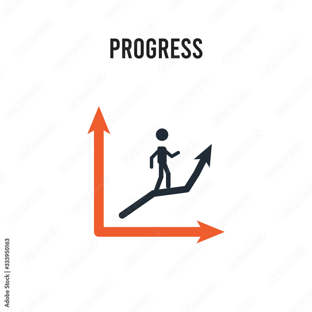 Progress vector icon on white background. Red and black colored Progress icon. Simple element illustration sign symbol EPS