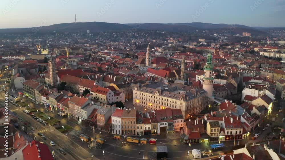 Aerial video of medieval Sopron with fire tower Aerial video of medieval Sopron with fire tower