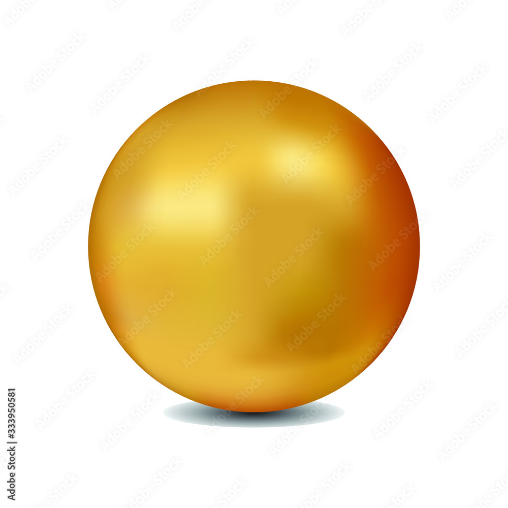 Realistic golden sphere vector illustration