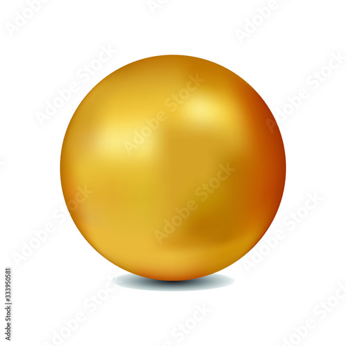 Realistic golden sphere vector illustration