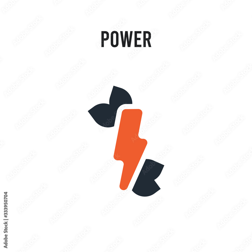 power vector icon on white background. Red and black colored power icon. Simple element illustration sign symbol EPS