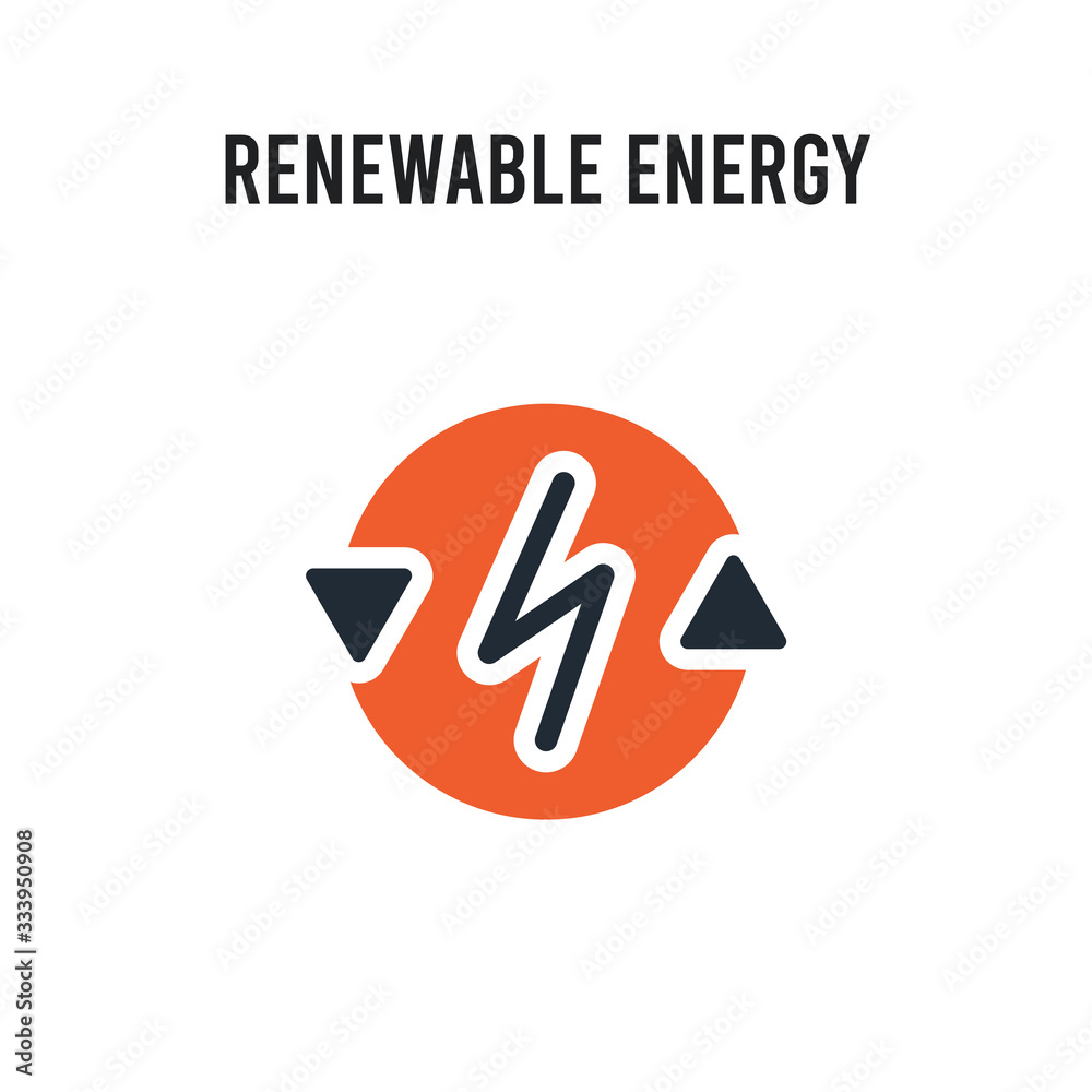 Renewable energy vector icon on white background. Red and black colored Renewable energy icon. Simple element illustration sign symbol EPS Renewable energy vector icon on white background. Red and black colored Renewable energy icon. Simple element illustration sign symbol EPS