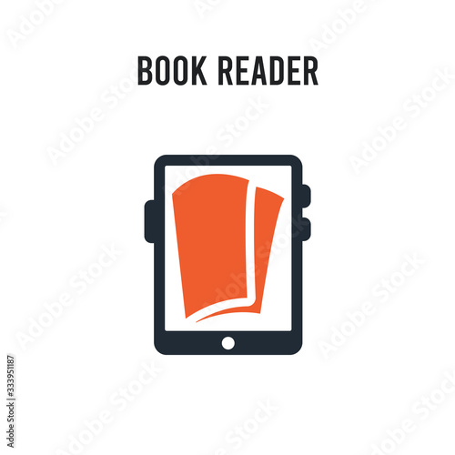 book reader vector icon on white background. Red and black colored book reader icon. Simple element illustration sign symbol EPS
