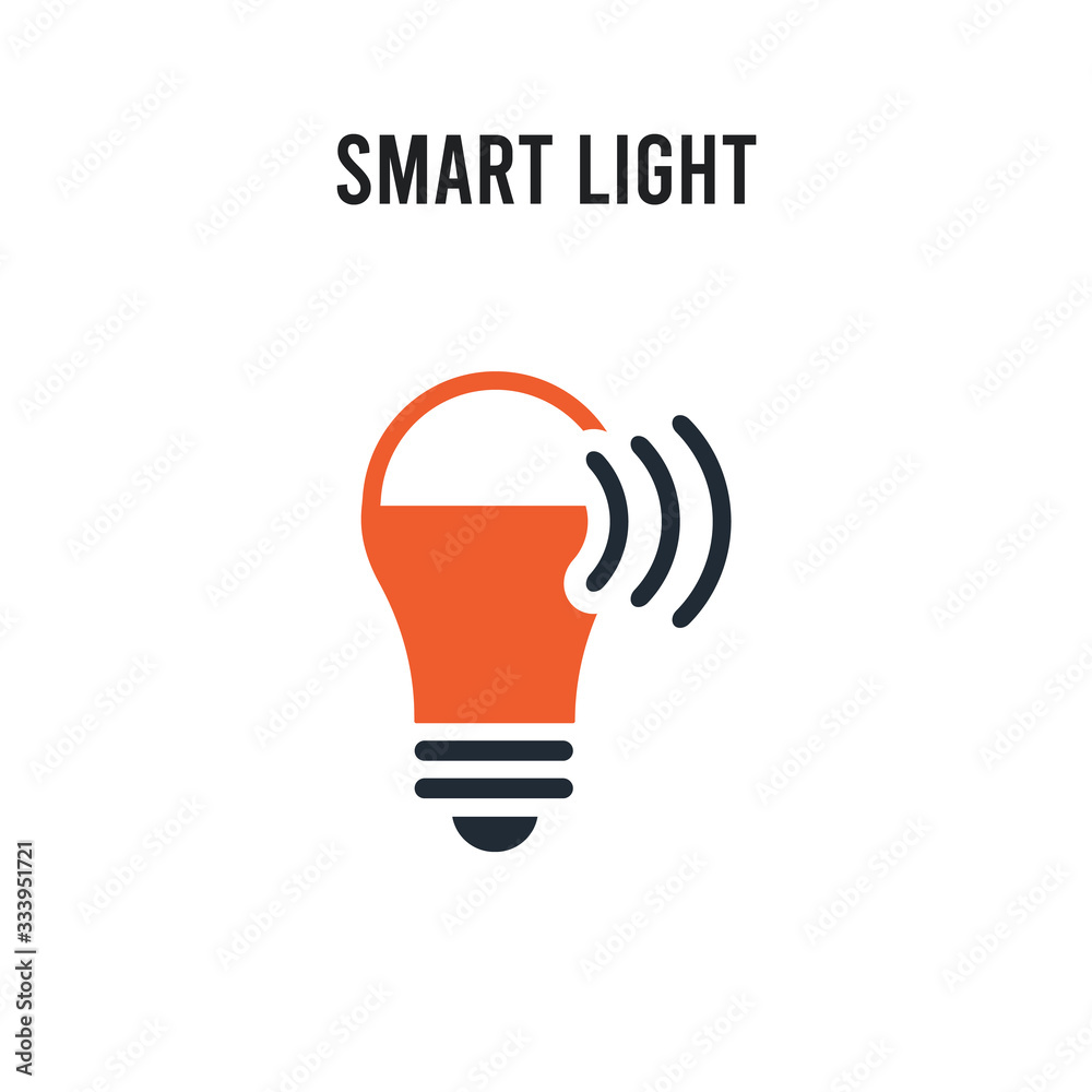 Smart light vector icon on white background. Red and black colored Smart light icon. Simple element illustration sign symbol EPS Smart light vector icon on white background. Red and black colored Smart light icon. Simple element illustration sign symbol EPS
