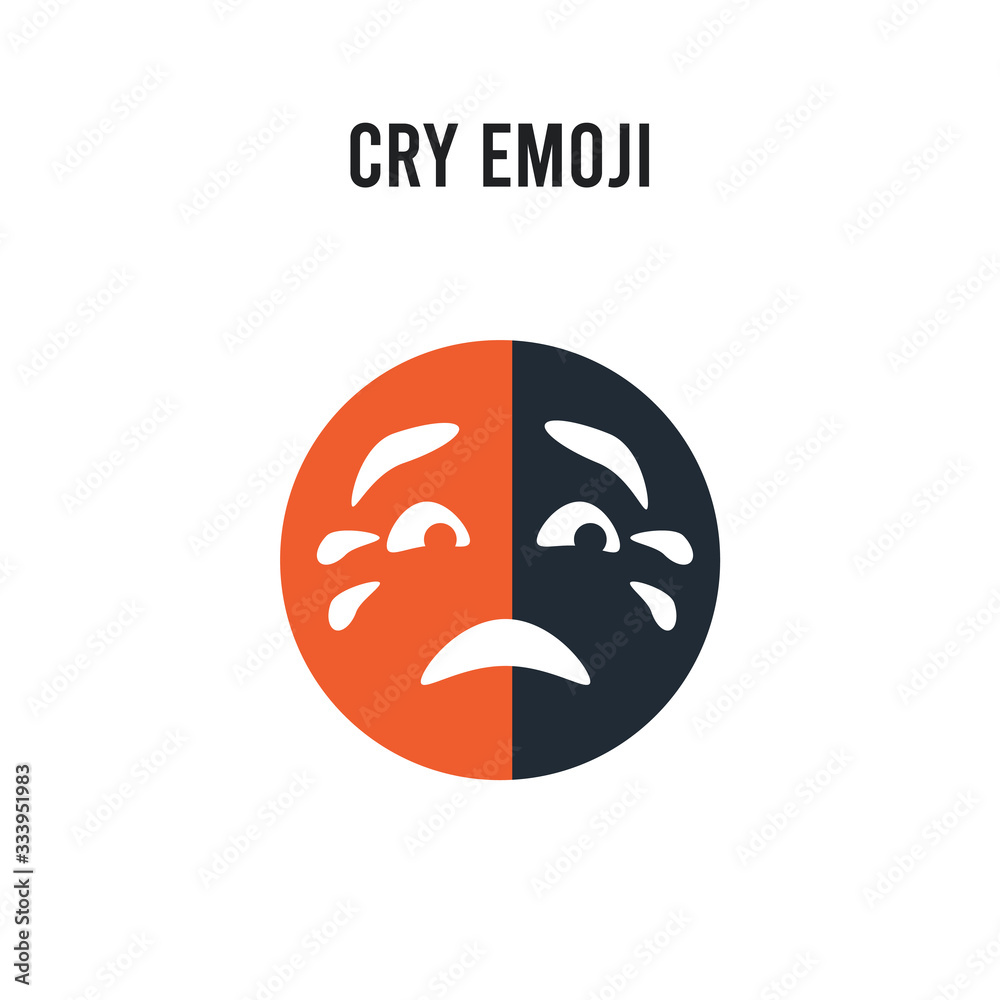 Cry emoji vector icon on white background. Red and black colored Cry emoji icon. Simple element illustration sign symbol EPS Cry emoji vector icon on white background. Red and black colored Cry emoji icon. Simple element illustration sign symbol EPS