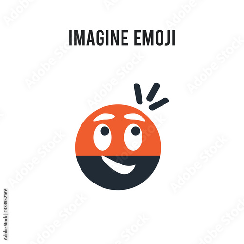 Imagine emoji vector icon on white background. Red and black colored Imagine emoji icon. Simple element illustration sign symbol EPS