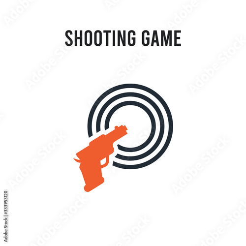 Shooting game vector icon on white background. Red and black colored Shooting game icon. Simple element illustration sign symbol EPS