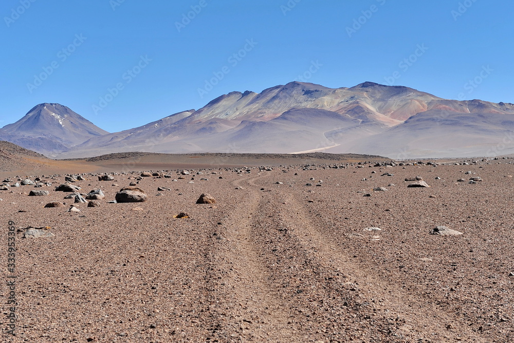 Unique landscapes and open spaces of Atacama desert.